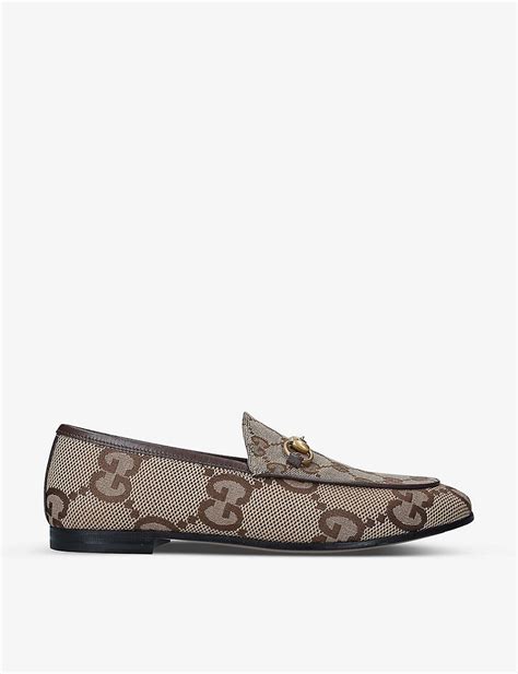 gucci jordaan monogram-print woven loafers|Gucci jordan loafer women.